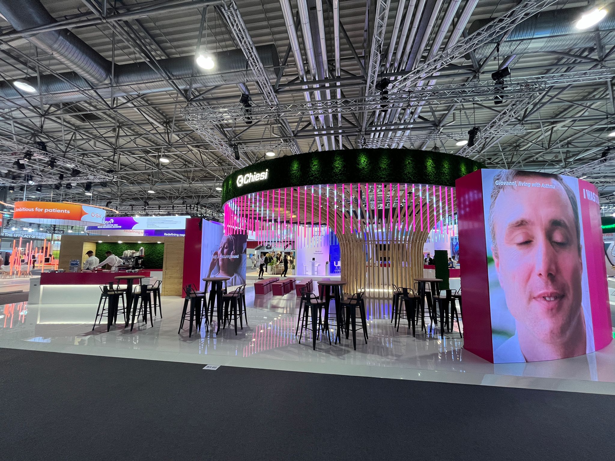 ers congress 2024 fiera di vienna stand chiesi farmaceutici ledwall produzione tecnica eventi service eventi soluzioni tecniche per eventi lighting design b2b roma milano messina